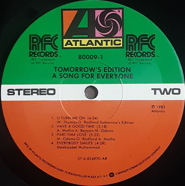 Tomorrow's Edition : A Song For Everyone (LP, Album, AR )