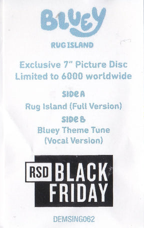 Joff Bush, The Bluey Music Team : Rug Island (Full Version) (7", Single, Pic, Rec)