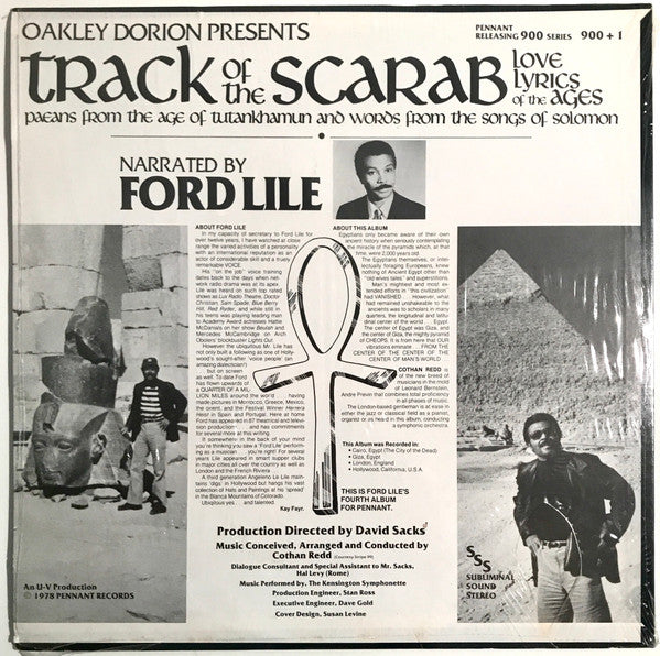Ford Lile : Track Of The Scarab (Love Lyrics Of The Ages: Paeans From The Age Of Tutankhamun And Words From The Songs Of Solomon) (LP, Album)