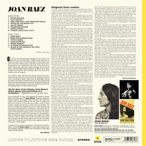 Joan Baez - Joan Baez LP (Spain - Import, 180 Gram Vinyl, Colored Vinyl, Yellow)
