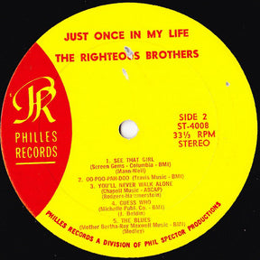 The Righteous Brothers : Just Once In My Life (LP, Album)