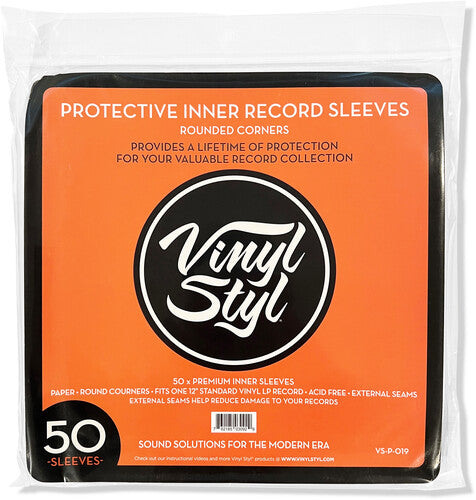 Vinyl Styl® 12 Inch Inner Record Sleeves - Round Corner - 50 Count (White)
