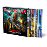 the album cover for Iron Maiden - 50th Anniversary Studio Album Collection, Part One: 1980-1992 [Multicolor 10 LP Box Set]