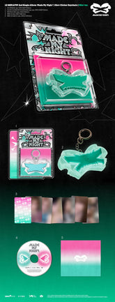 the album cover for LE SSERAFIM - 2nd Single Album 'Made My Night' [Mint Glow Clicker Keychain ver.]