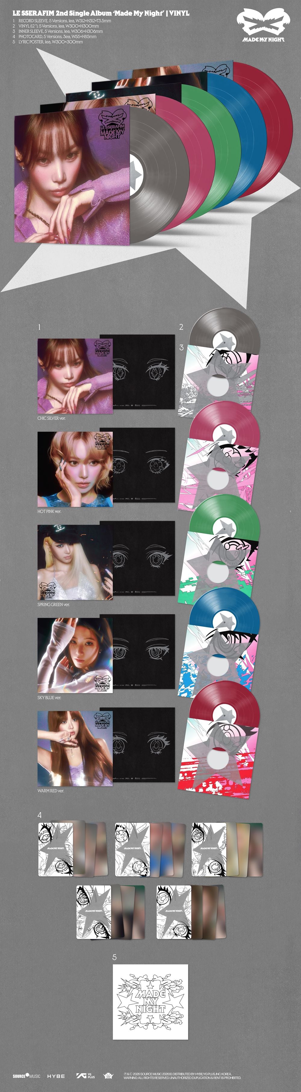 the album cover for LE SSERAFIM - 2nd Single Album 'Made My Night' [SKY BLUE ver.]