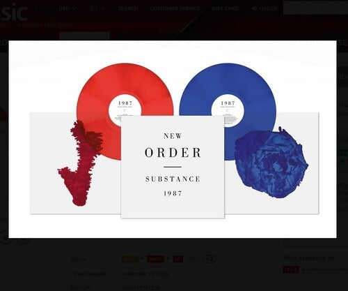 New Order - Substance (2023 Reissue) 2LP (Blue and Red Vinyl)