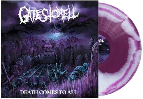 Gates to Hell - Death Comes to All - Purple/White Swirl LP (Colored Vinyl, Purple, White)
