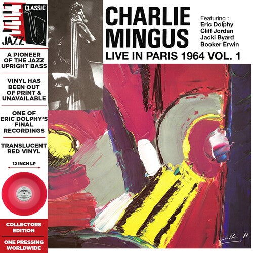 Charlie Mingus - Live in Paris, 1964 Vol. 1 - Translucent Red LP (Colored Vinyl, Red, Deluxe Edition, Limited Edition, Remastered, Reissue)  (Preorder: Ships May 30, 2025)