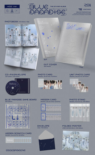 Zerobaseone - Blue Paradise [HIDE Ver.] CD (Photo Book, Photo / Photo Card, Poster, Board Game)
