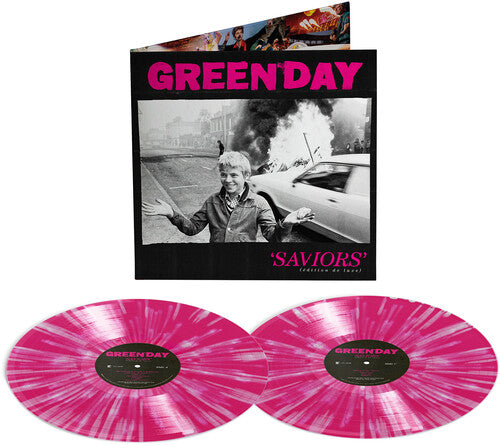 Green Day - Saviors (édition de luxe) [Hot Pink with White Splatter 2LP] (Explicit Lyrics, Deluxe Edition, Colored Vinyl, Pink, White, Splatter)  (Preorder: Ships May 23, 2025)