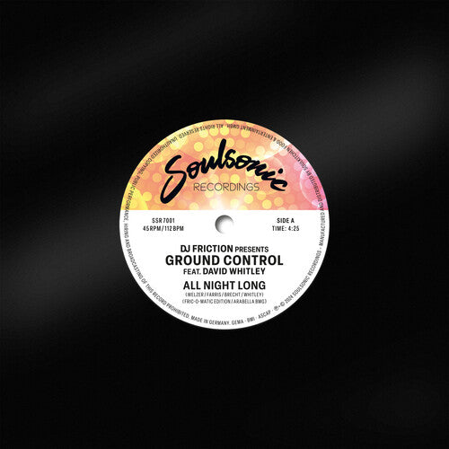 DJ Friction Presents Ground Control - All Night Long / Funkin' On The One LP (45 Rpm)  (Preorder: Ships May 16, 2025)