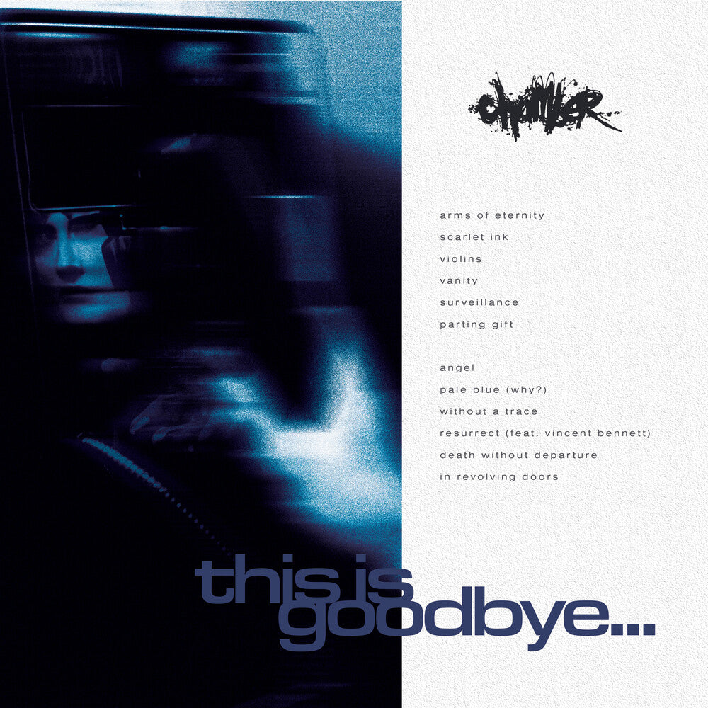 the album cover for Chamber - this is goodbye... [White with Magenta and Blue Dot Splatter]