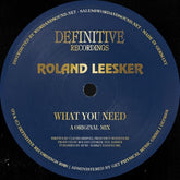 the album cover for Leesker, Roland - What You Need