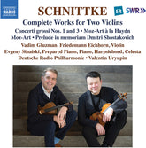 the album cover for Vadim Gluzman - Schnittke: Complete Works For Two Violins