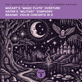 the album cover for Ljubljana Symphony Orchestra & Slovak Phil Orch - The Treasury of Great Classics - Viennese Masters - Vol. 3. Mozart's "Magic Flute" Overture, Haydn's "Military" Symphony, Brahms