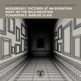 the album cover for Prague Symphony Orchestra - The Treasury of Great Classics - Russian Spectacular - Vol. 2. Mussorgsky: Pictures at an Exhibition, Night on Bald Mountain & T