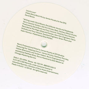 David Bowie : Love Is Lost (Hello Steve Reich Mix By James Murphy For The DFA) (12", Ltd, Whi)