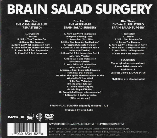 Emerson, Lake & Palmer : Brain Salad Surgery (CD, Album, RE, RM + CD, Comp, RM + DVD-A, RM)