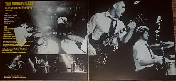 The Bonnevilles (3) : Tape Saturation Overdrive - Live in Belfast (LP, Album, Yel)