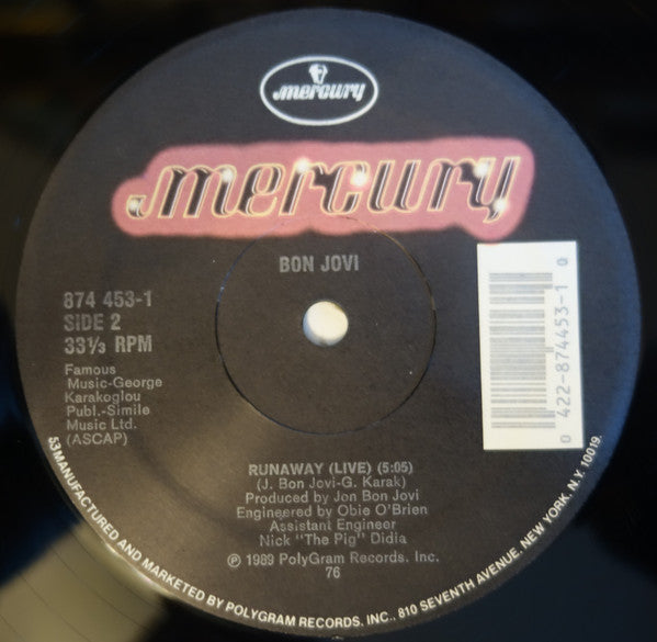 Bon Jovi : Lay Your Hands On Me (12", Maxi, Ltd, DMM)
