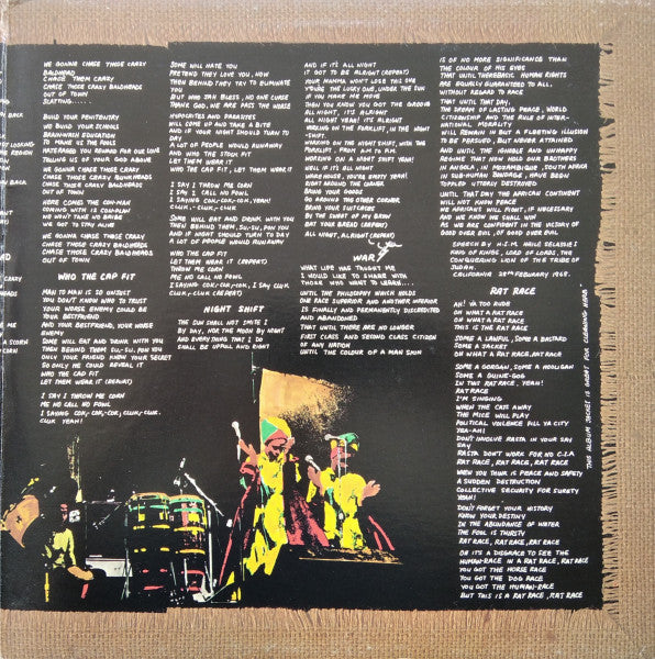 Bob Marley & The Wailers : Rastaman Vibration (LP, Album, Gat)