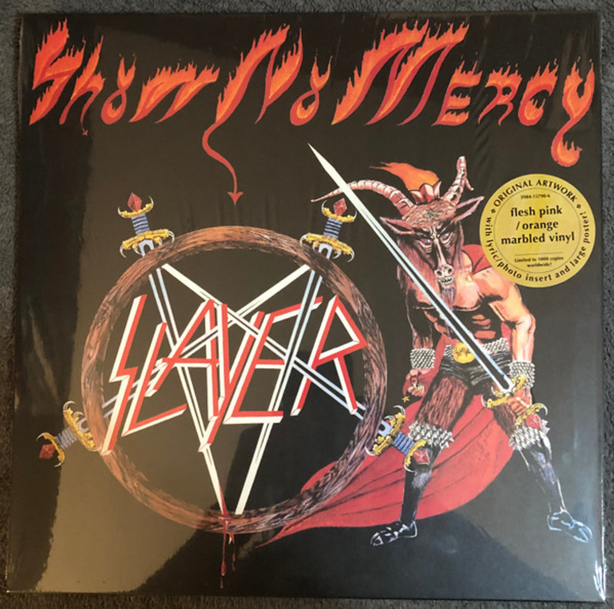 Slayer - Show No Mercy LP (Flesh Pink & Orange Marbled Color Vinyl)