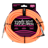 Ernie Ball - Braided Instrument Cable Straight/Angle 10ft - Neon Orange