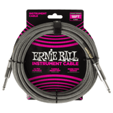 Ernie Ball - Braided Instrument Cable Straight/Straight 18ft - Silver Fox