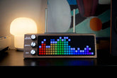 Petru Sync Pro - Smart Audio Visualizer and Record Stand - (Natural Wood w/ Black & Silver Knobs)