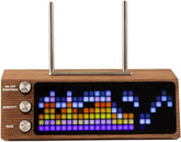 Petru Smart Audio Visualizer and Record Stand - Natural Wood w/ Black & Silver Knobs