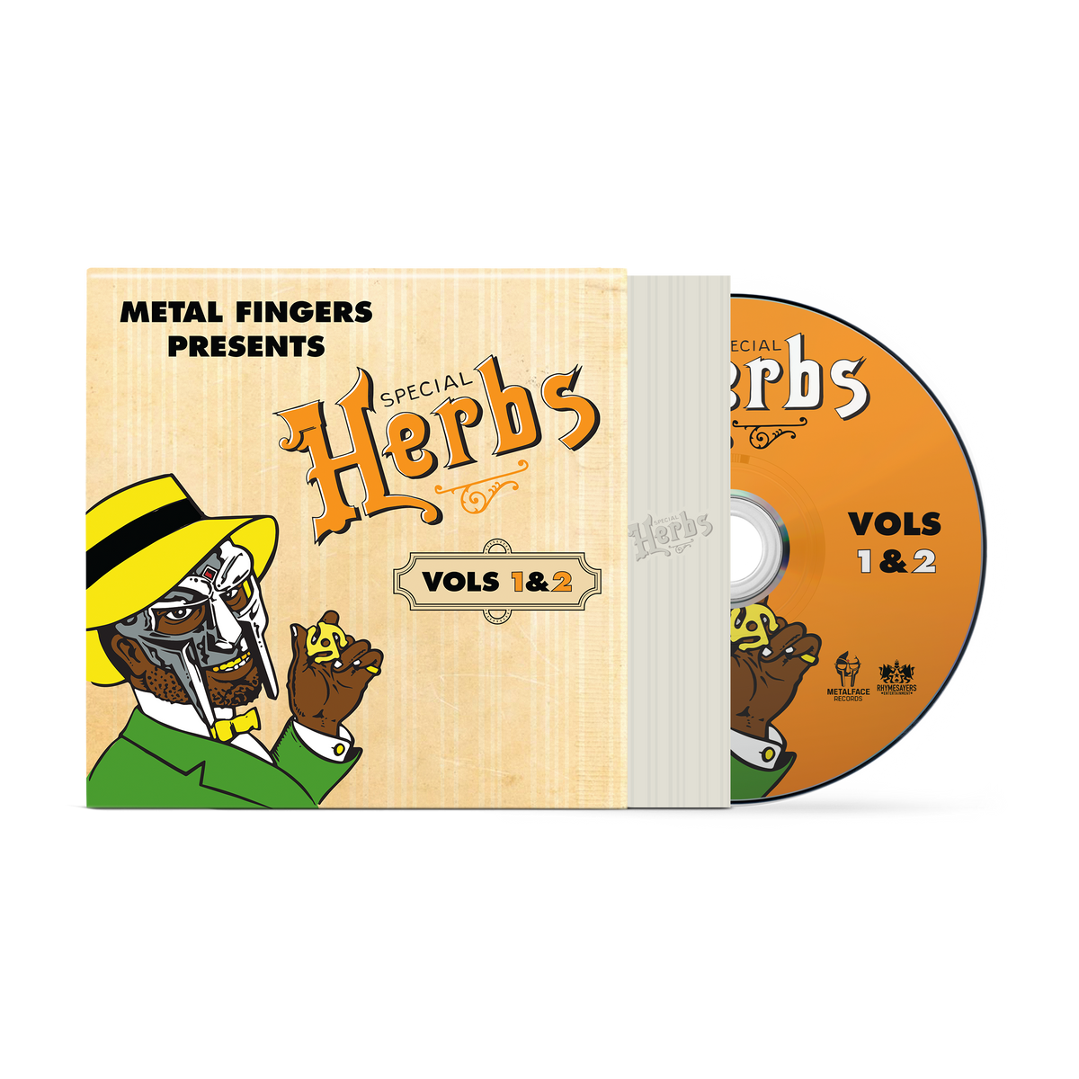 MF DOOM - Metal Fingers Presents: Special Herbs Vol. 1 & 2 CD (Mustard Yellow) (Preorder: Ships September 5, 2025)