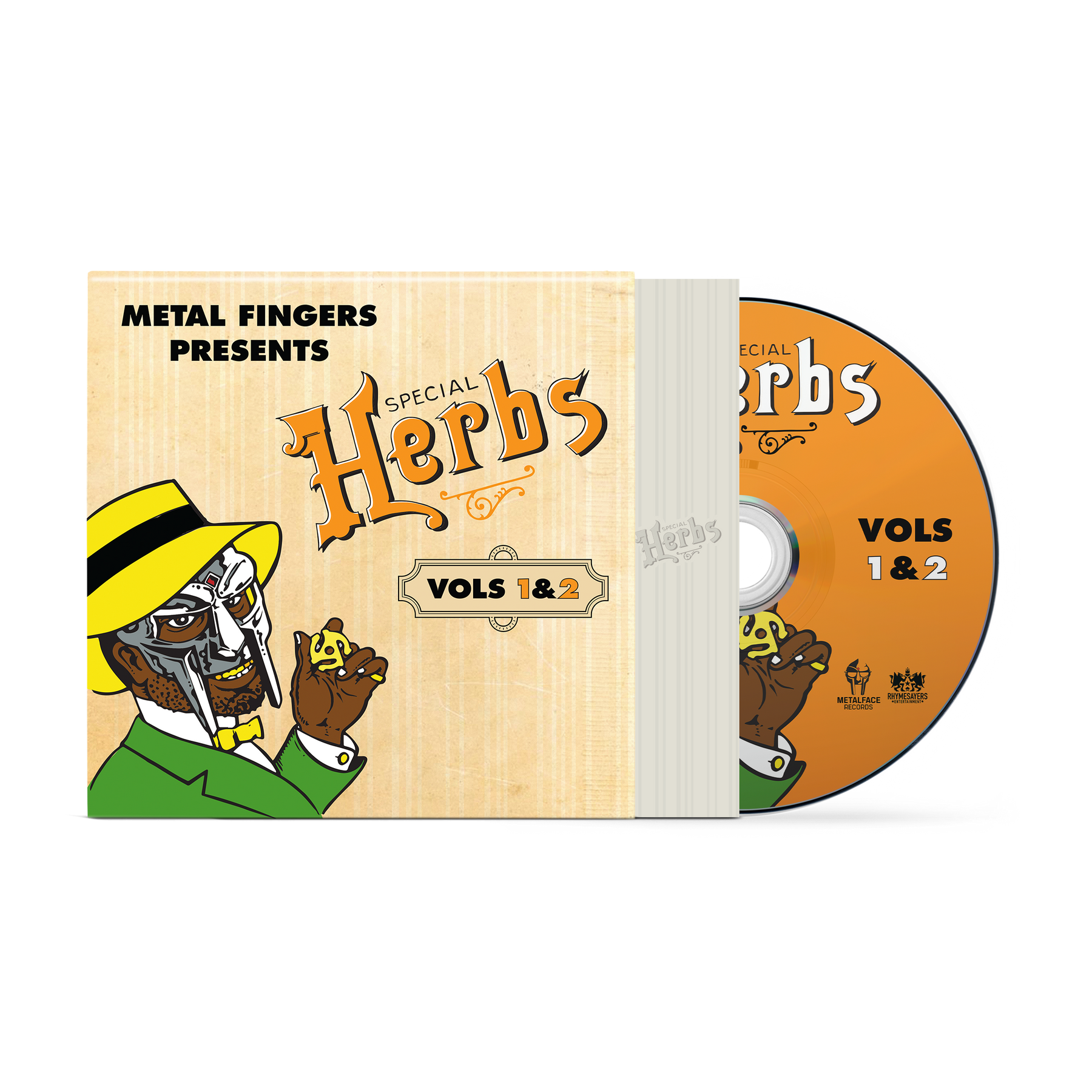 MF DOOM - Metal Fingers Presents: Special Herbs Vol. 1 & 2 CD (Mustard Yellow)