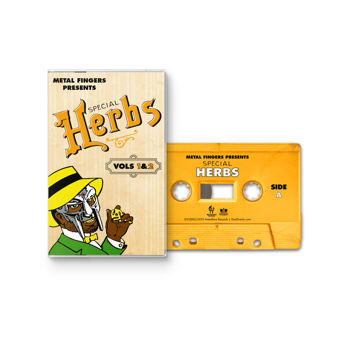 MF DOOM - Metal Fingers Presents: Special Herbs Vol. 1 & 2 CASSETTE (Mustard Yellow) (Preorder: Ships September 5, 2025)