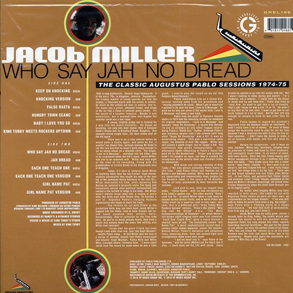 Jacob Miller - Who Say Jah No Dread LP