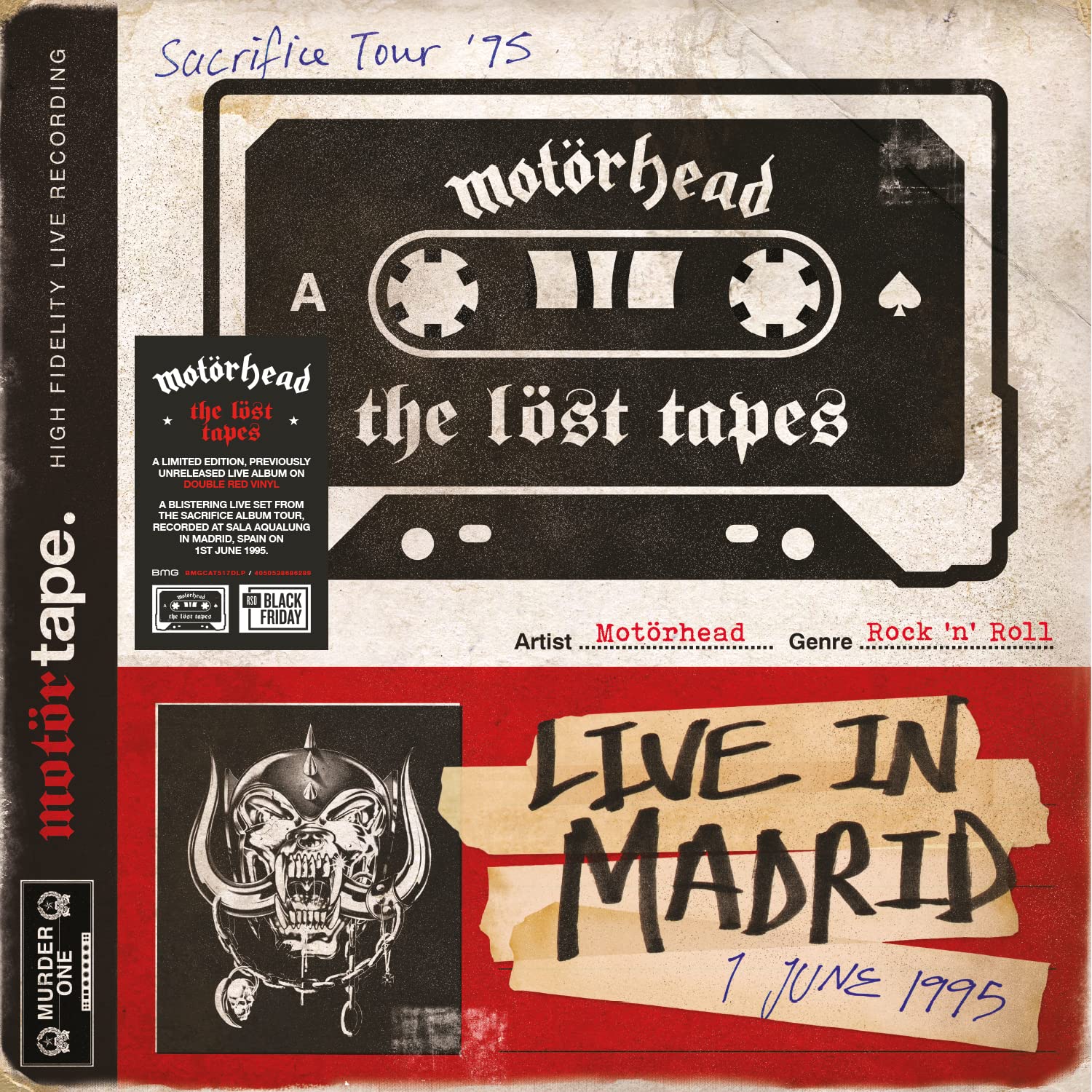 Motorhead - The Lost Tapes, Vol. 1: Live In Madrid, June 1, 1995 LP (RSD 2021 Exclusive, Transparent Red Vinyl)