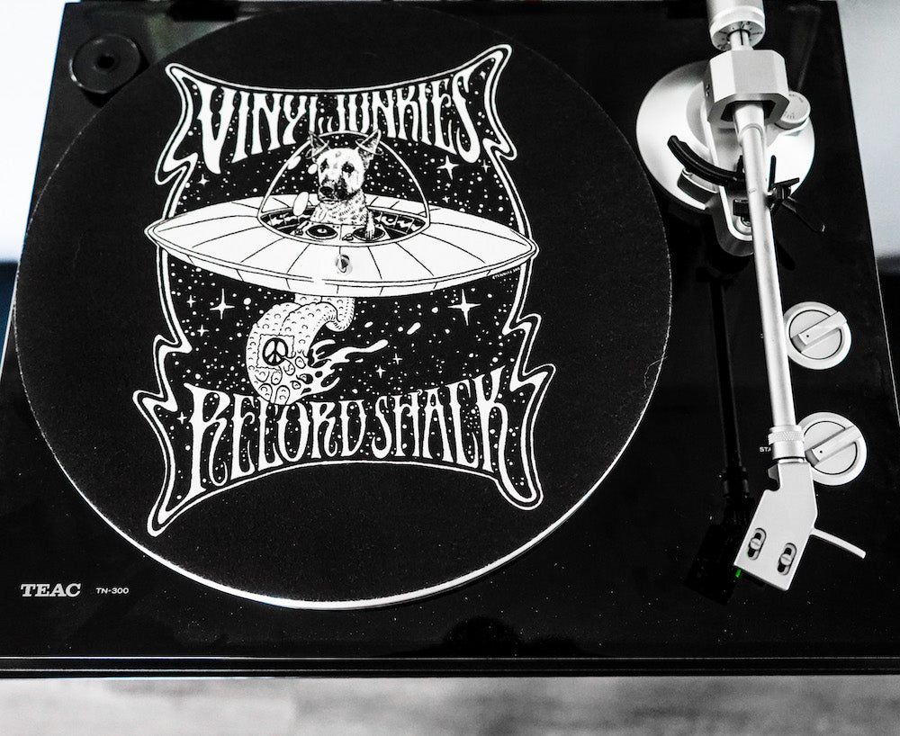 Vinyl Junkies Felt Turntable Slipmat (Buddy in Space, Black & White)