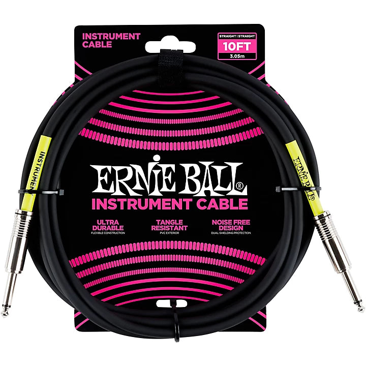 Ernie Ball - Straight Instrument Cable - Black 10 ft.