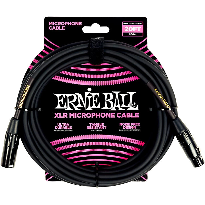 Ernie Ball - XLR Microphone Cable 20 ft. Black