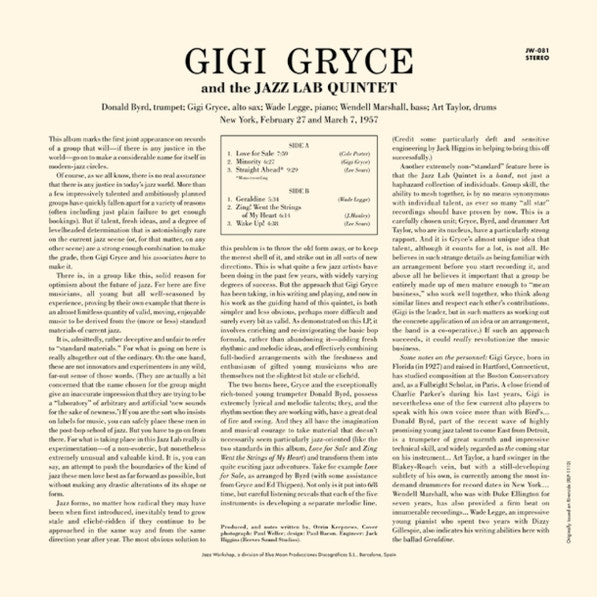 Gigi Gryce And The Jazz Lab Quintet - S/T LP