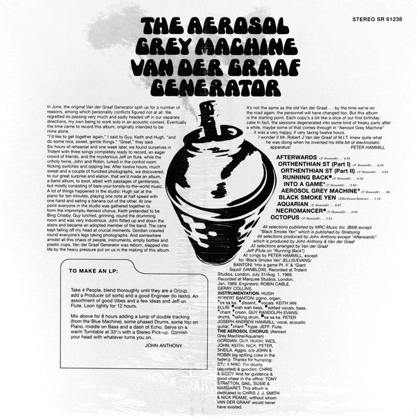 Van Der Graaf Generator - The Aerosol Grey Machine LP