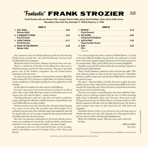 Frank Strozier - Fantastic Frank Strozier LP (180g, Limited Edition, Stereo, Remastered, Jazz Workshop)