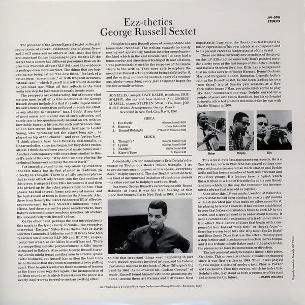 George Russell Sextet - Ezz-thetics LP (180g, Audiophile, Remastered, Limited Edition, Stereo, Jazz Workshop)