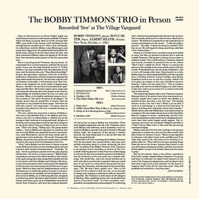 The Bobby Timmons Trio - In Person LP (180g, Limited Edition, Stereo, Audiophile, Jazz Workshop)