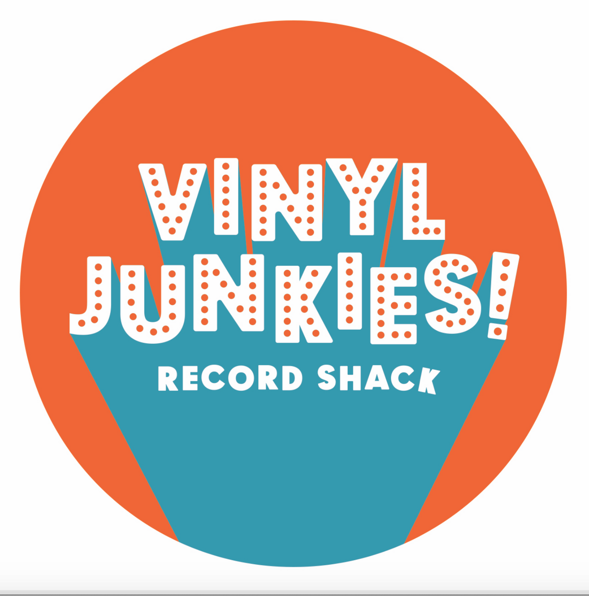 Vinyl Junkies Felt Turntable Slipmat (Orange w/ Teal)