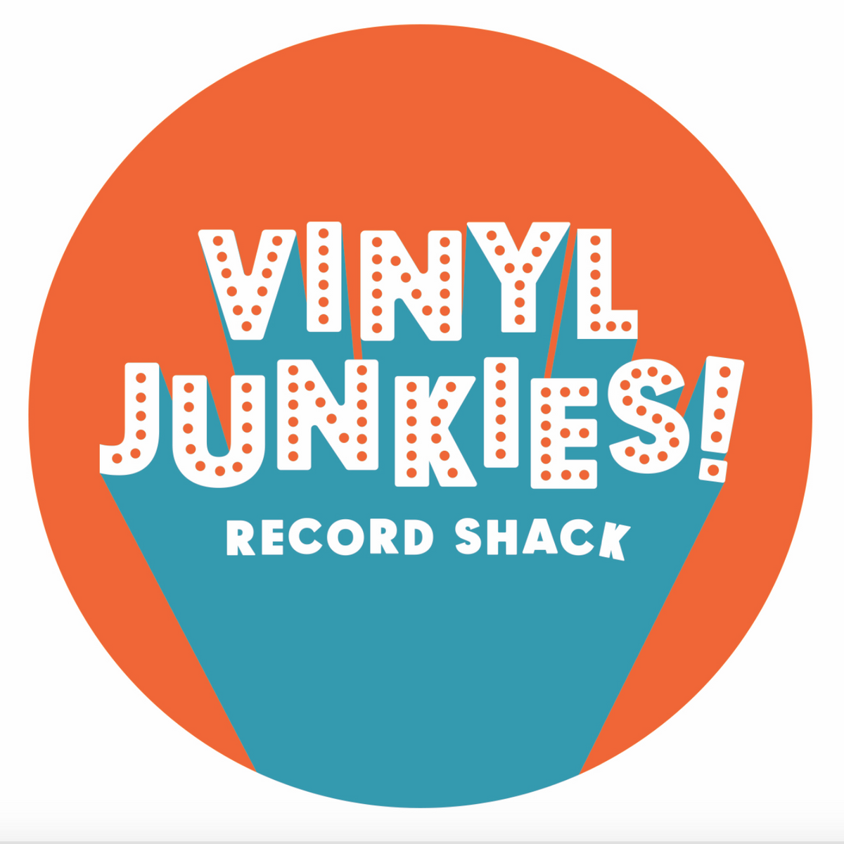 Vinyl Junkies Felt Turntable Slipmat (Orange w/ Teal)