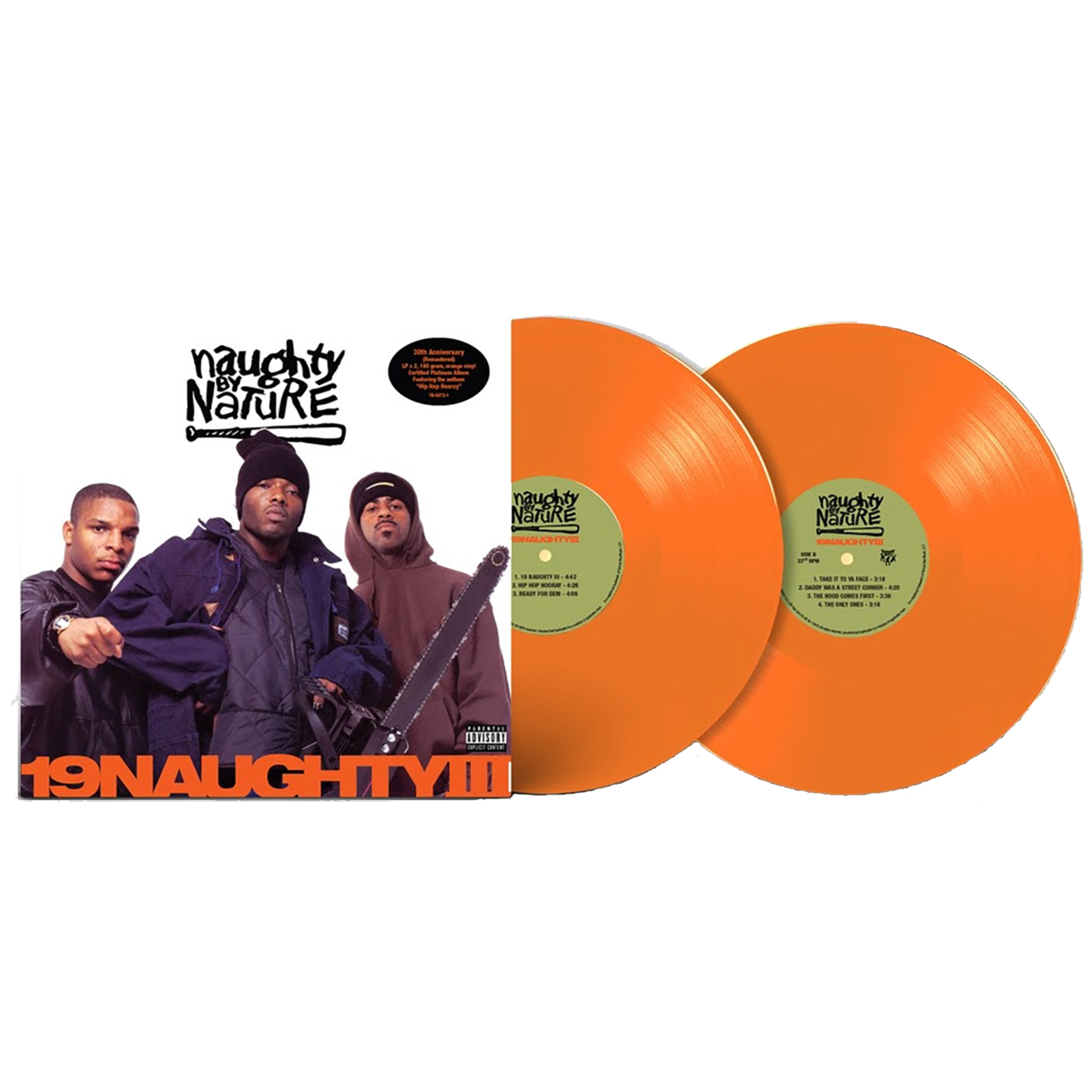 Naughty By Nature - 19 Naughty III 2LP (30th Anniversary, Orange Vinyl)