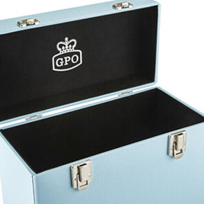 GPO Retro SWB18BLU 12" Vinyl Record Case 35 Count Capacity with Removable Lid - Blue