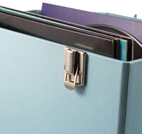 GPO Retro SWB18BLU 12" Vinyl Record Case 35 Count Capacity with Removable Lid - Blue