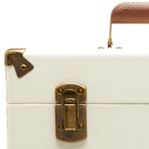 GPO Retro SWB18CT 12" Vinyl Record Case 35 Cnt Capacity Removable Lid - Cream / Tan