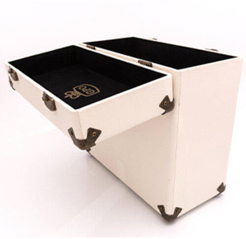 GPO Retro SWB18CT 12" Vinyl Record Case 35 Cnt Capacity Removable Lid - Cream / Tan